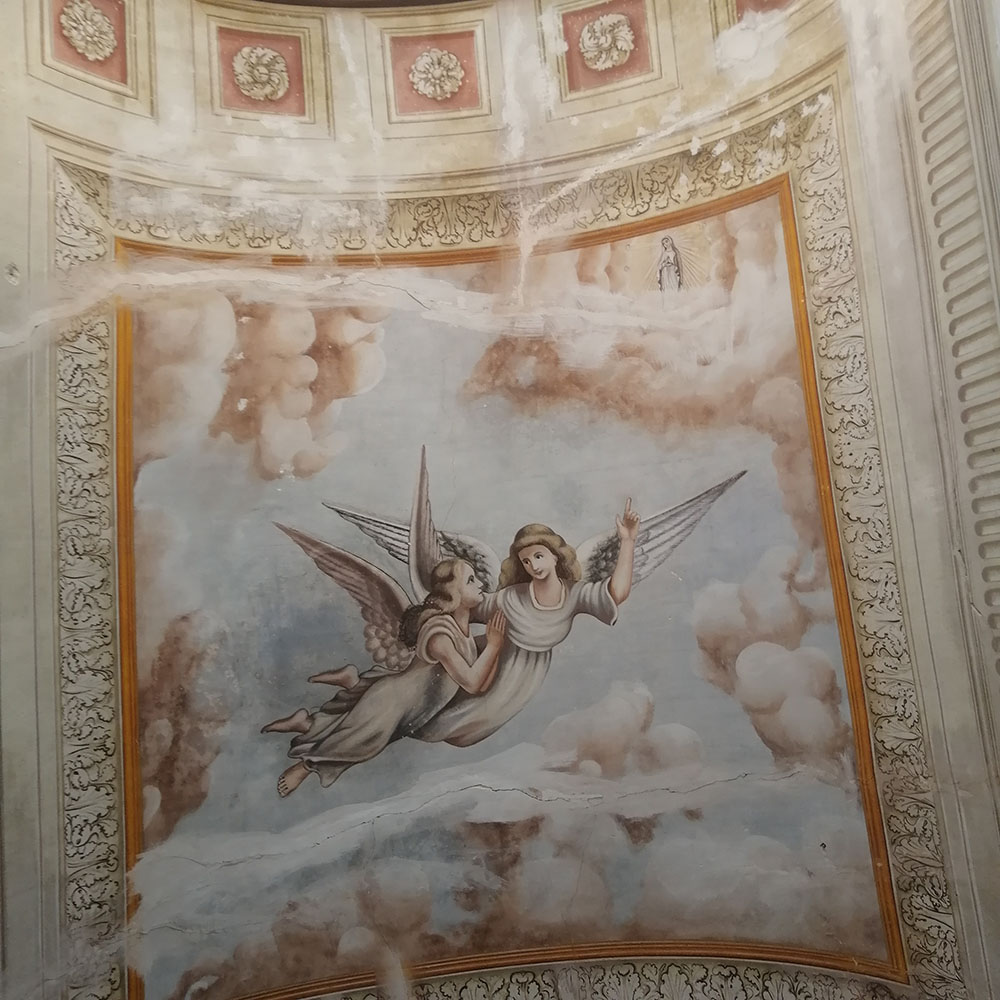 Affreschi liberty soffitto teatro ottocentesco